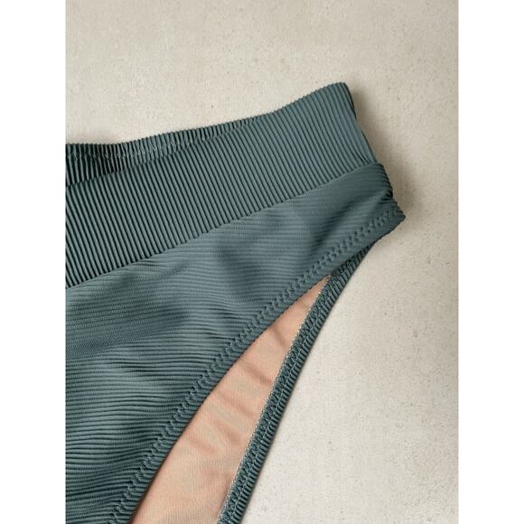 J. Crew Swim Bikini Bottom Ribbed High Waist Swimwear - Picture 2 of 8